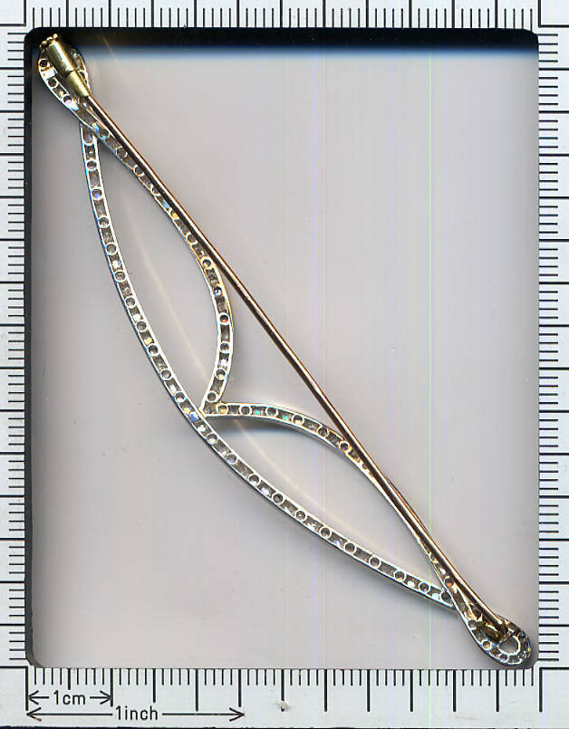 Elegant Art Deco platinum rose cut diamond pin (image 11 of 11)